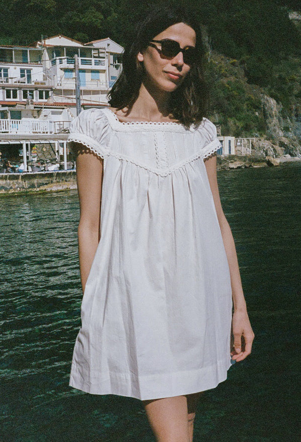 Brynn Ivory Cotton Poplin Dress