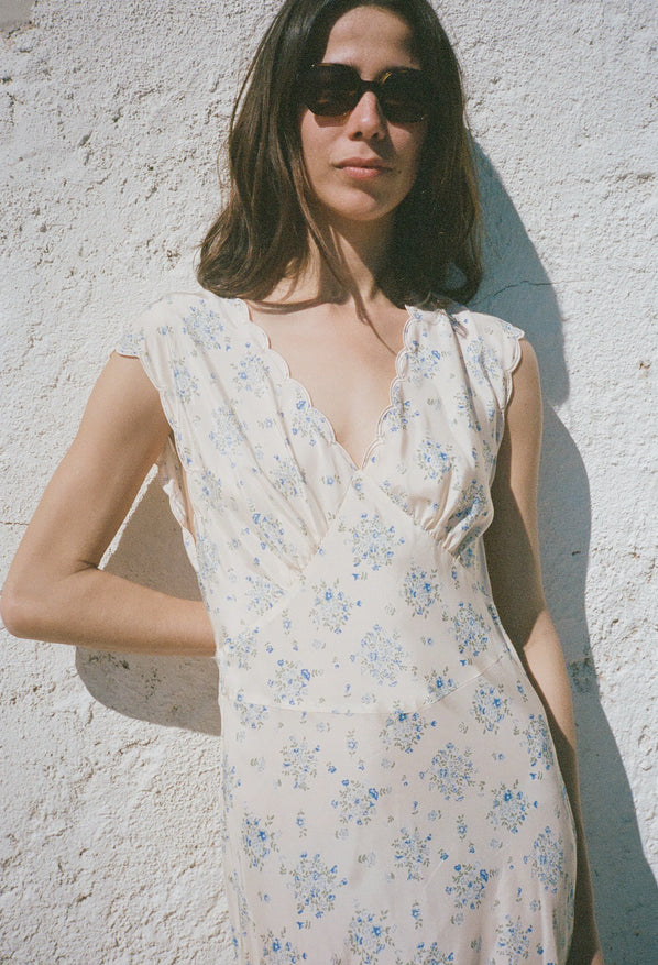 Marja Ivory Silk Dress
