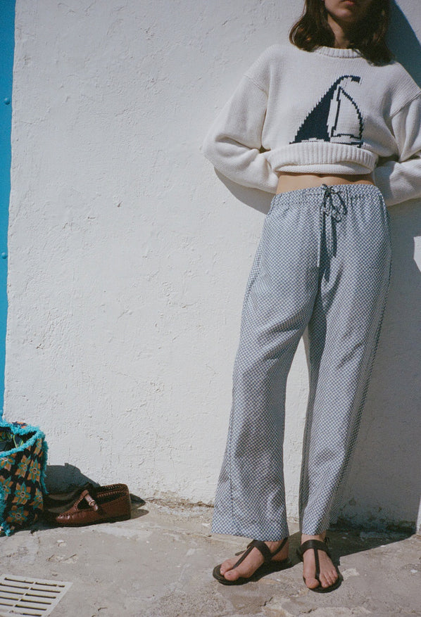 Dania Silk Gingham Pant