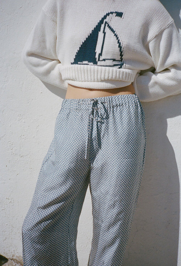 Dania Silk Gingham Pant