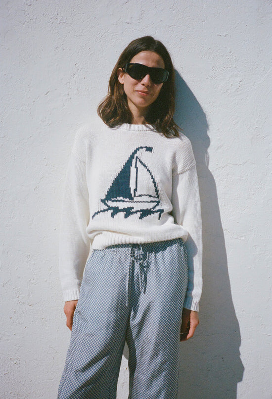Josette Ivory Cotton Knit Pullover