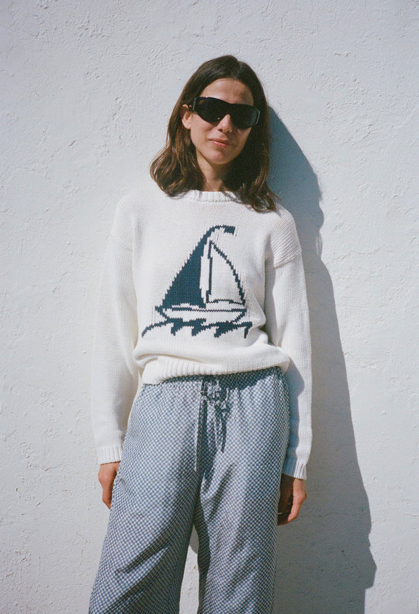 Josette Ivory Cotton Knit Pullover