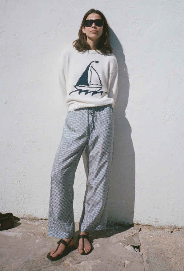 Dania Silk Gingham Pant