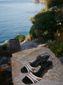Larroudé x Ciao Lucia: Daiana Wedge Sandal Black Leather