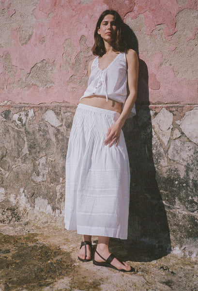 Enika White Cotton Voile Skirt – Ciao Lucia