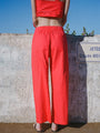 Dania Red Cotton Poplin Pant