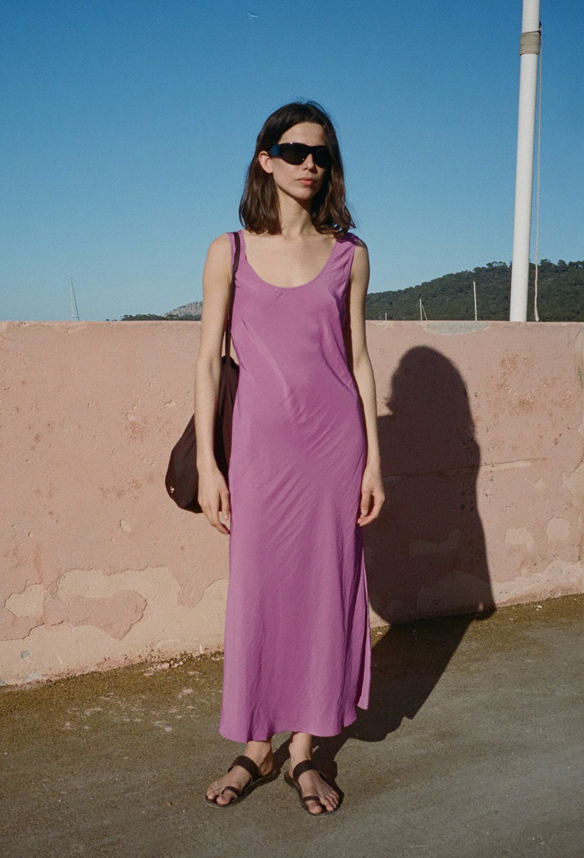 Leticia Orchid Satin Dress