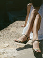 Larroudé x Ciao Lucia: Daiana Wedge Sandal Black Leather