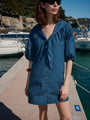 Clara Midnight Cotton Poplin Dress