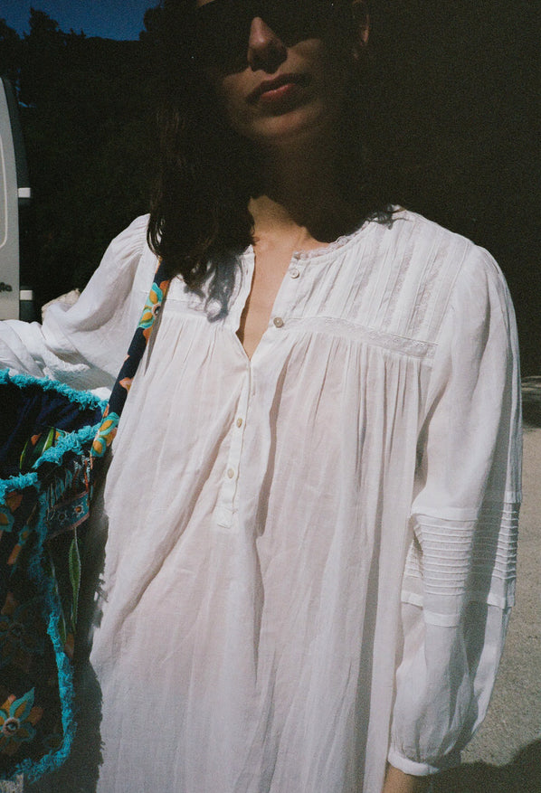 Ingrid White Cotton Voile Dress