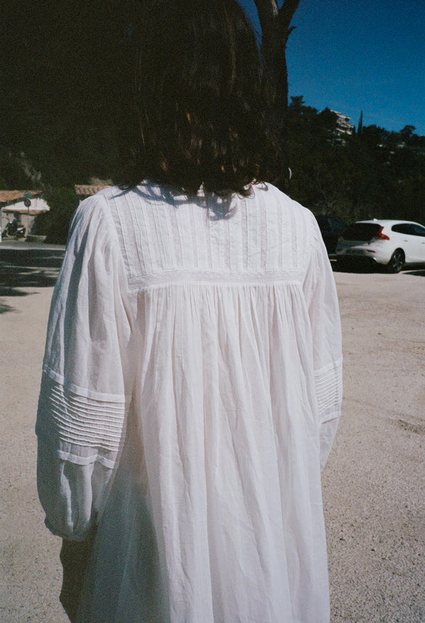 Ingrid White Cotton Voile Dress