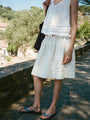 Bria Ivory Cotton Poplin Skirt