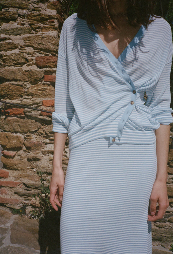 Jorgie Periwinkle Sheer Knit Cardigan
