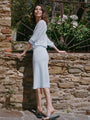 Faye Periwinkle Sheer Knit Skirt