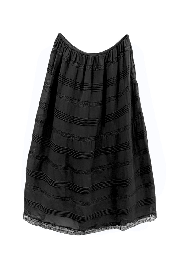 Safira Black Georgette Silk Skirt