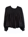 Alda Black Georgette Silk Top