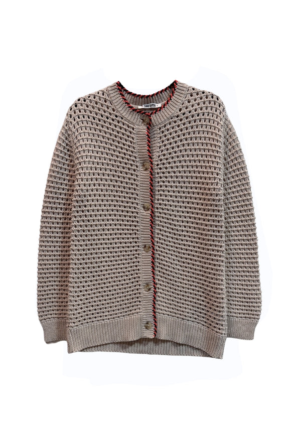 Julisa Oversized Crochet Cardigan Bone