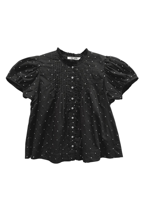 Laila Black Cotton Voile Top