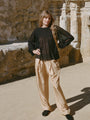 Alda Black Georgette Silk Top