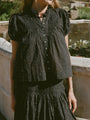Laila Black Cotton Voile Top