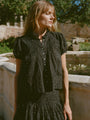Laila Black Cotton Voile Top
