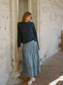 Enika Slate Cotton Voile Skirt