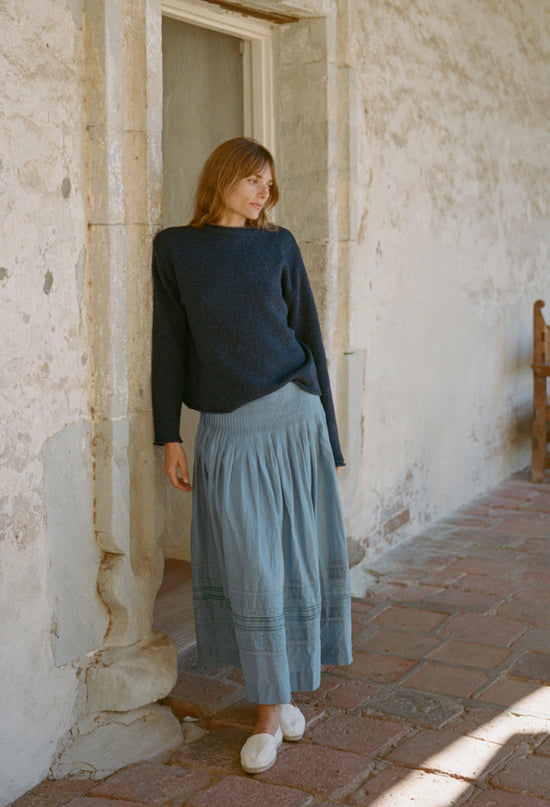 Enika Slate Cotton Voile Skirt