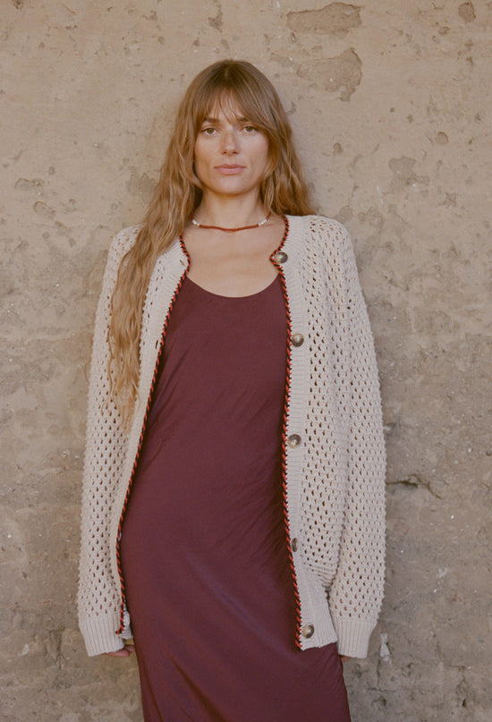 Julisa Bone Cotton Knit Cardigan