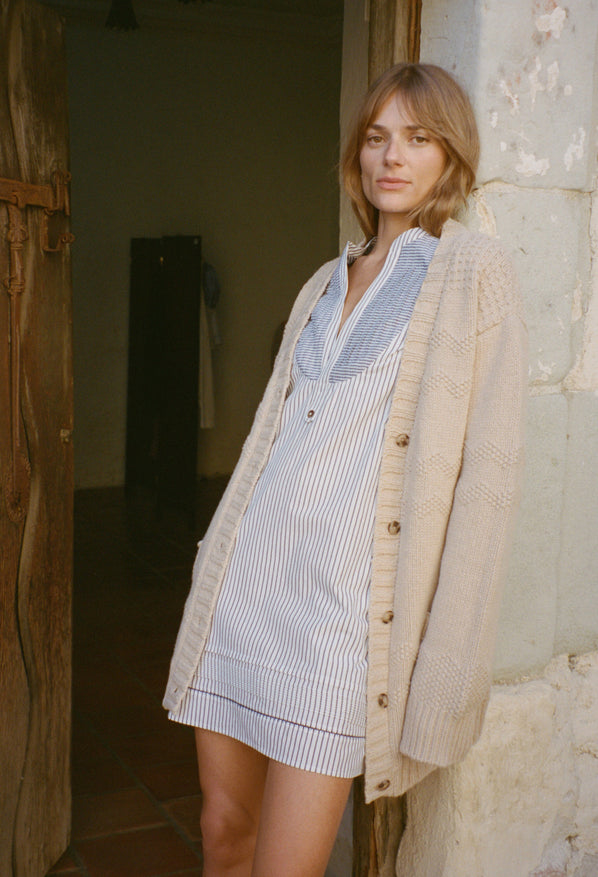 Marlyne Wheat Wool Cardigan