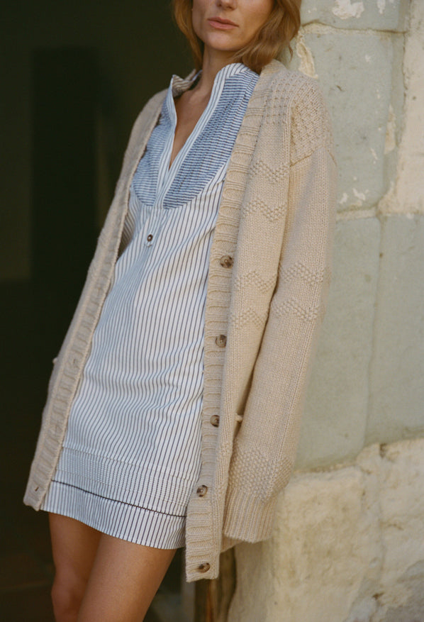 Marlyne Wheat Wool Cardigan