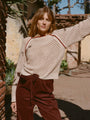 Avra Cotton Crochet Pullover Bone