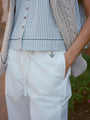 Dania White Cotton Poplin Pant