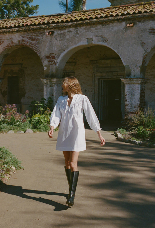 Tania White Cotton Poplin Dress