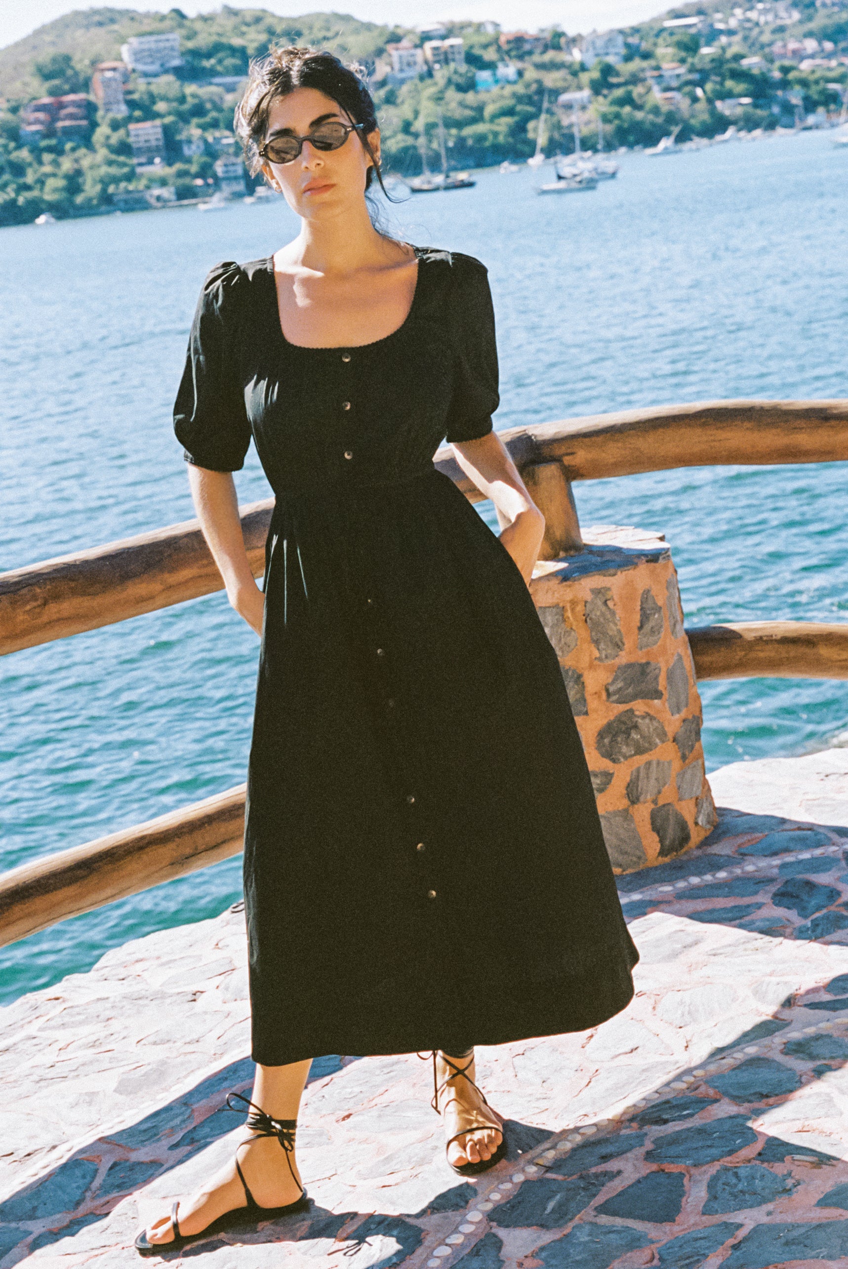 Albertine Black Cotton Dress – Ciao Lucia