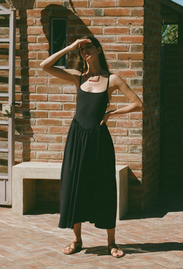 jersey black dress Monroe Travel Jersey Dress