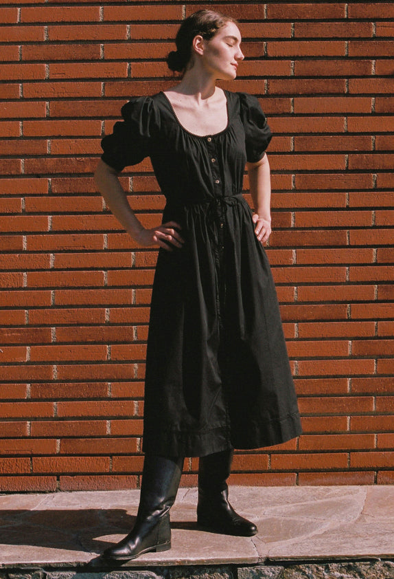 Albertine Black Cotton Dress