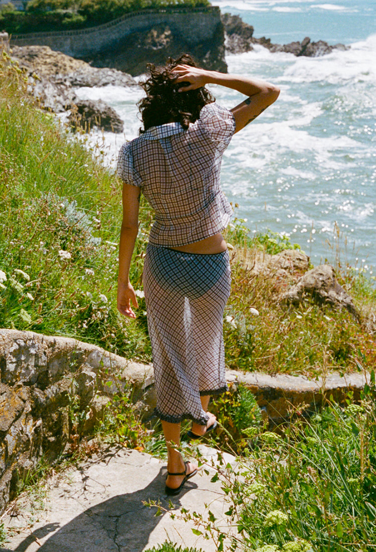 Valeria Sheer Plaid Organza Midi Skirt – Ciao Lucia