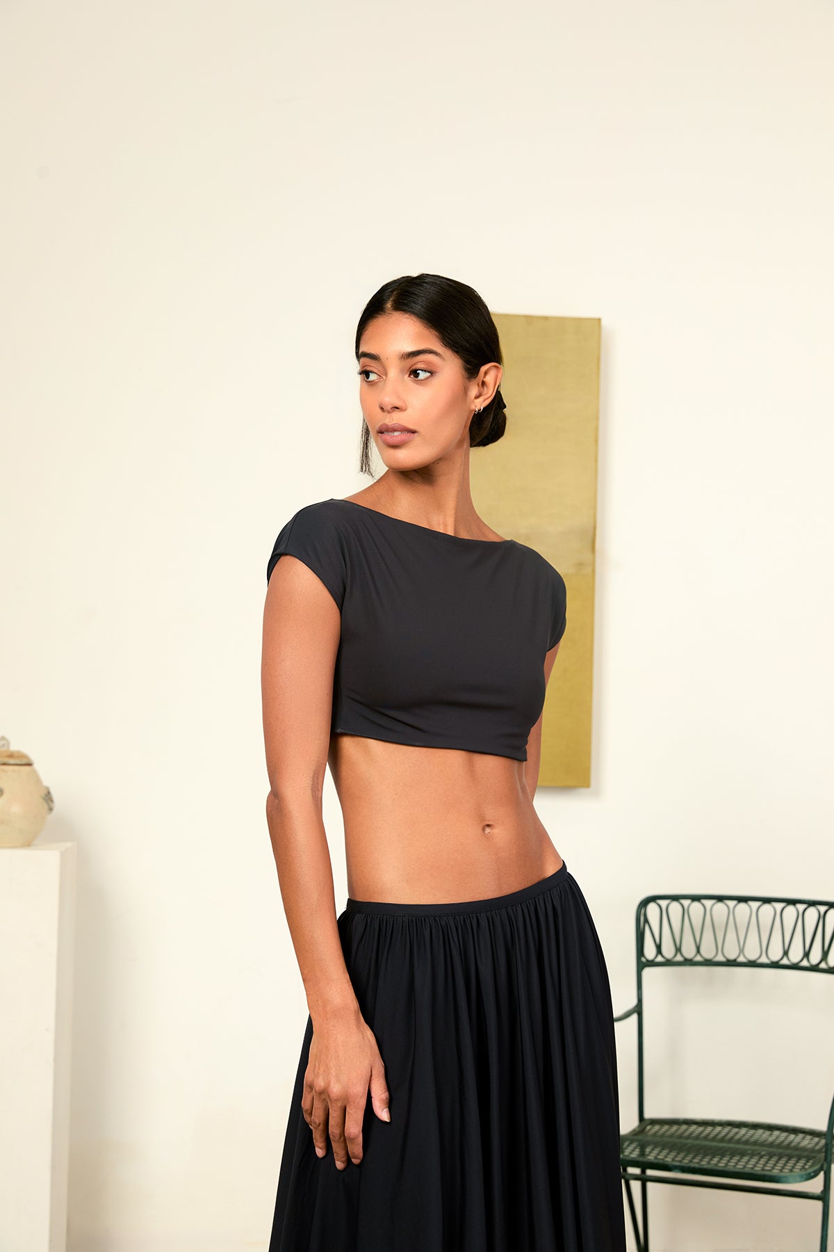 トップス andmary luca stitch tops black ANDMARY】Luca stitch tops