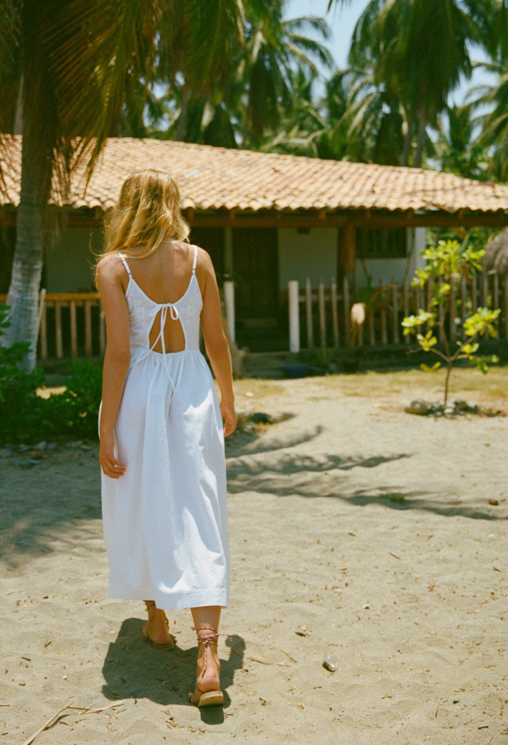 Neroni White Floral Embroidered Linen Dress – Ciao Lucia