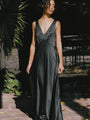 Reine Black Satin Maxi Dress