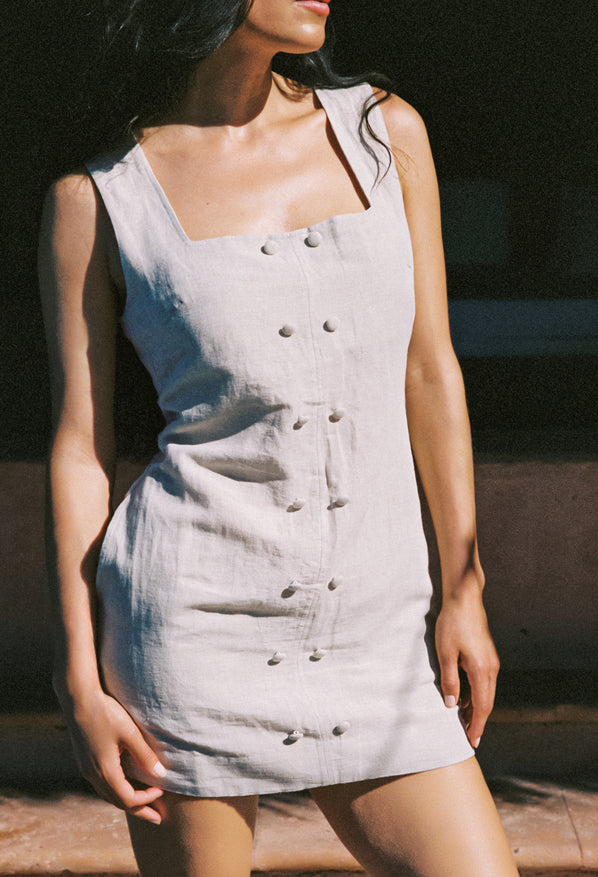 Virginie Oatmeal Linen Dress Virginie Oatmeal Linen Dress