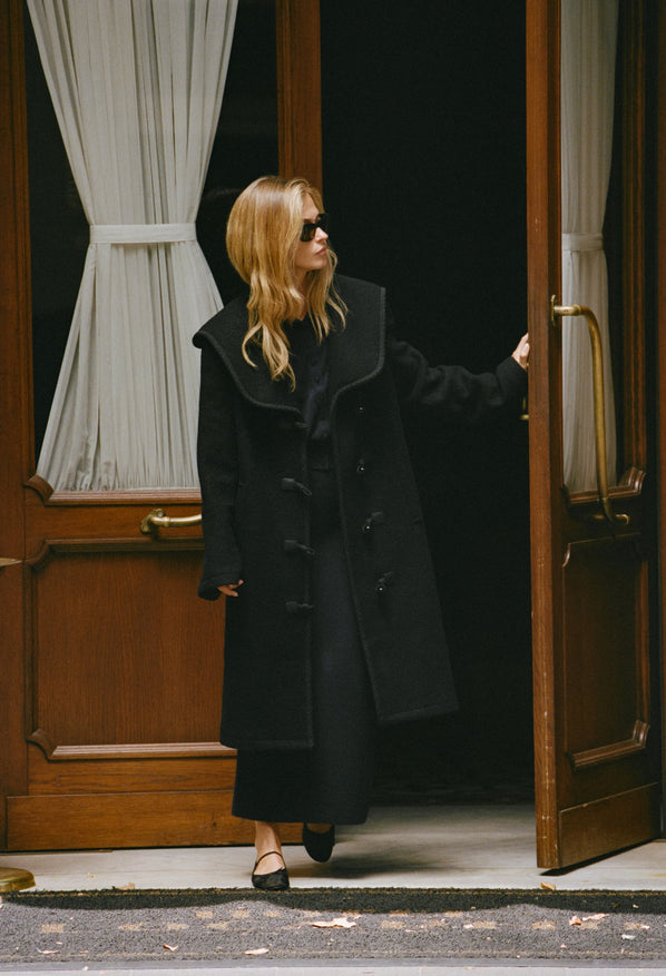 Malla Black Wool Coat