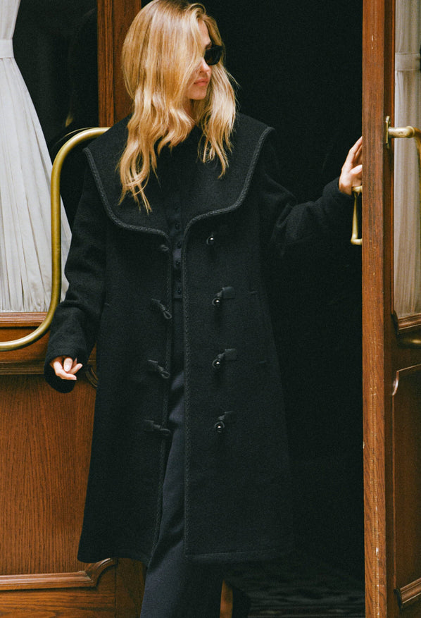 Malla Black Wool Coat