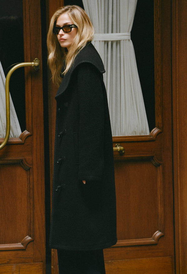Malla Black Wool Coat