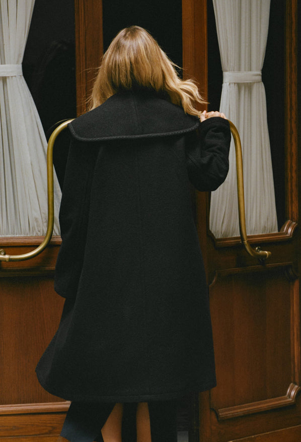 Malla Black Wool Coat