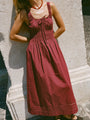 Iris Bordeaux Cotton Dress