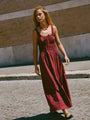 Iris Bordeaux Cotton Dress