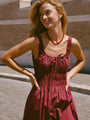 Iris Bordeaux Cotton Dress