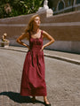 Iris Bordeaux Cotton Dress