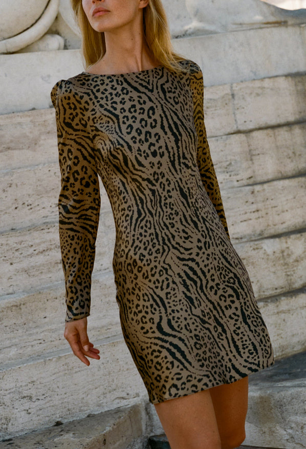 Patrice Leopard Printed Silk Charmeuse Dress – Ciao Lucia